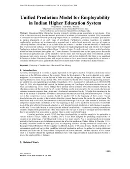 Unified Prediction Model for Employability in Indian Higher Education
  System