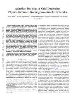 Adaptive Training of Grid-Dependent Physics-Informed Kolmogorov-Arnold
  Networks