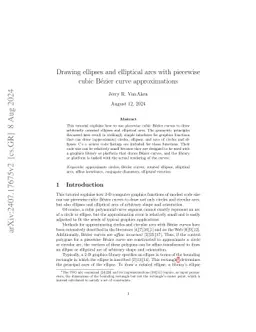 Drawing ellipses and elliptical arcs with piecewise cubic Bézier curve
  approximations