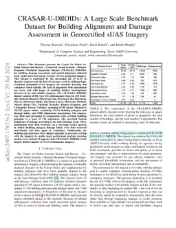 CRASAR-U-DROIDs: A Large Scale Benchmark Dataset for Building Alignment
  and Damage Assessment in Georectified sUAS Imagery