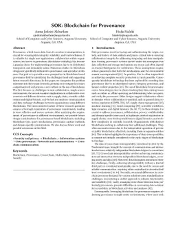 SOK: Blockchain for Provenance