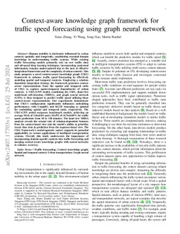 Context-aware knowledge graph framework for traffic speed forecasting
  using graph neural network