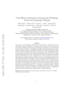 Cost-effective Instruction Learning for Pathology Vision and Language Analysis