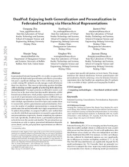 DualFed: Enjoying both Generalization and Personalization in Federated Learning via Hierachical Representations