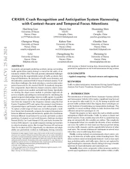 CRASH: Crash Recognition and Anticipation System Harnessing with
  Context-Aware and Temporal Focus Attentions