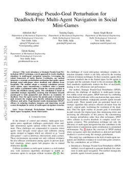 Strategic Pseudo-Goal Perturbation for Deadlock-Free Multi-Agent
  Navigation in Social Mini-Games