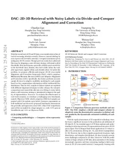 DAC: 2D-3D Retrieval with Noisy Labels via Divide-and-Conquer Alignment
  and Correction