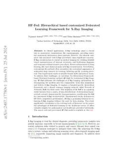 HF-Fed: Hierarchical based customized Federated Learning Framework for
  X-Ray Imaging