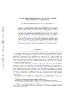 Nested replicator dynamics, nested logit choice, and similarity-based
  learning