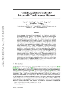 Unified Lexical Representation for Interpretable Visual-Language
  Alignment