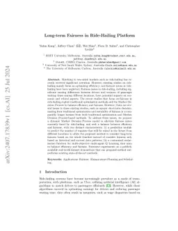 Long-term Fairness in Ride-Hailing Platform