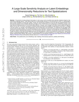 A Large-Scale Sensitivity Analysis on Latent Embeddings and
  Dimensionality Reductions for Text Spatializations