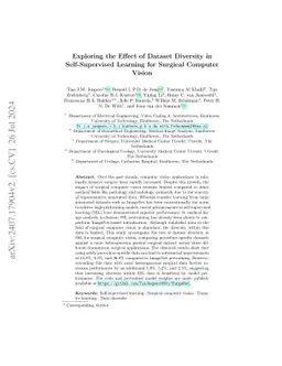 Exploring the Effect of Dataset Diversity in Self-Supervised Learning
  for Surgical Computer Vision