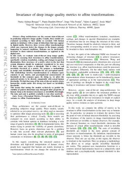 Assessing invariance to affine transformations in image quality metrics