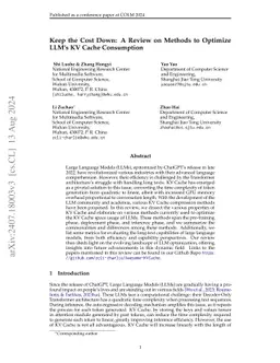 Keep the Cost Down: A Review on Methods to Optimize LLM' s KV-Cache
  Consumption