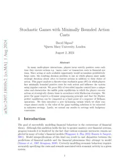 Stochastic Games with Minimally Bounded Action Costs