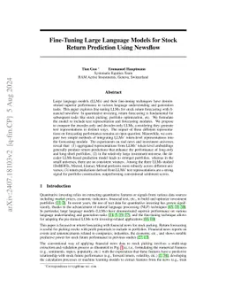 Fine-Tuning Large Language Models for Stock Return Prediction Using
  Newsflow
