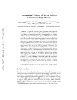 Unsupervised Training of Neural Cellular Automata on Edge Devices