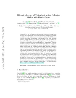 Efficient Inference of Vision Instruction-Following Models with Elastic
  Cache