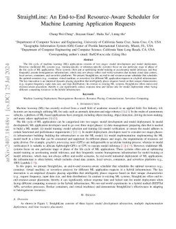 StraightLine: An End-to-End Resource-Aware Scheduler for Machine
  Learning Application Requests