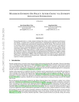 Maximum Entropy On-Policy Actor-Critic via Entropy Advantage Estimation
