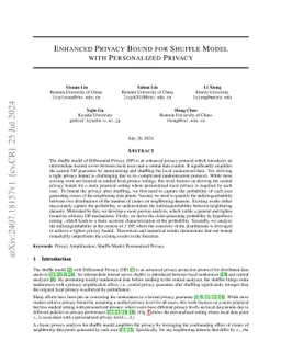 Enhanced Privacy Bound for Shuffle Model with Personalized Privacy