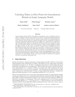 Unlocking Tokens as Data Points for Generalization Bounds on Larger
  Language Models