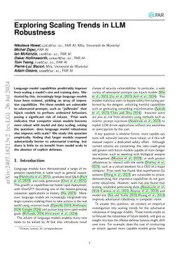 Scaling Trends in Language Model Robustness