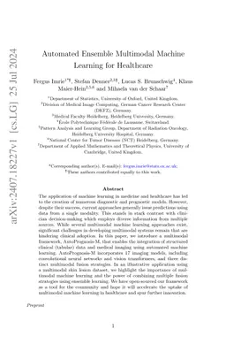 Automated Ensemble Multimodal Machine Learning for Healthcare