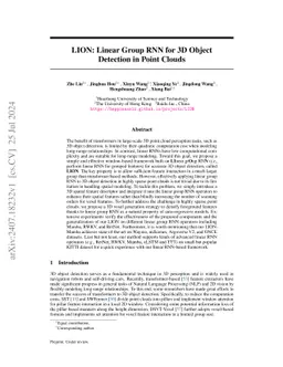 LION: Linear Group RNN for 3D Object Detection in Point Clouds