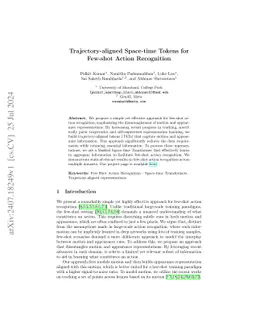 Trajectory-aligned Space-time Tokens for Few-shot Action Recognition