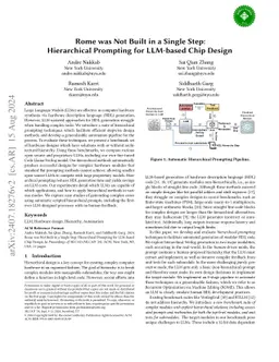 Rome was Not Built in a Single Step: Hierarchical Prompting for
  LLM-based Chip Design