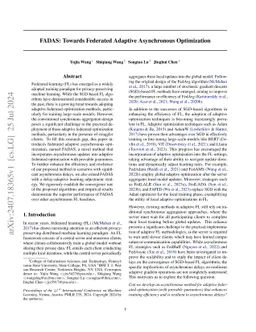 FADAS: Towards Federated Adaptive Asynchronous Optimization