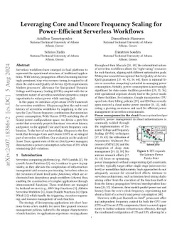Leveraging Core and Uncore Frequency Scaling for Power-Efficient
  Serverless Workflows