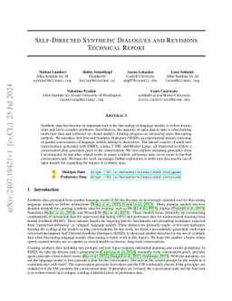 Self-Directed Synthetic Dialogues and Revisions Technical Report