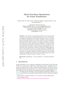 Mixed Non-linear Quantization for Vision Transformers