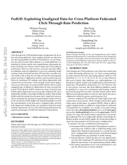 FedUD: Exploiting Unaligned Data for Cross-Platform Federated
  Click-Through Rate Prediction