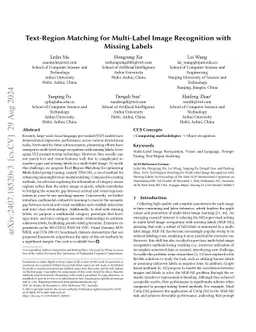 Text-Region Matching for Multi-Label Image Recognition with Missing
  Labels