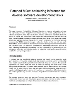 Patched MOA: optimizing inference for diverse software development tasks