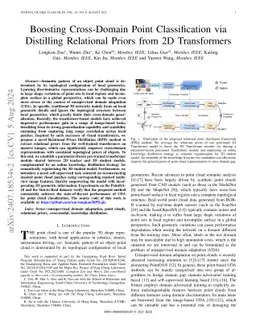 Boosting Cross-Domain Point Classification via Distilling Relational
  Priors from 2D Transformers