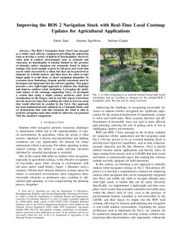 Improving the ROS 2 Navigation Stack with Real-Time Local Costmap
  Updates for Agricultural Applications