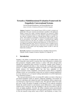 Towards a Multidimensional Evaluation Framework for Empathetic
  Conversational Systems