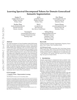 Learning Spectral-Decomposed Tokens for Domain Generalized Semantic
  Segmentation