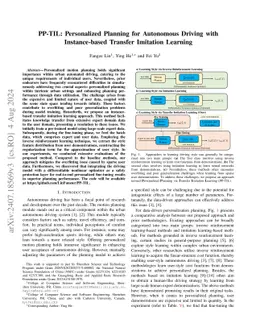 PP-TIL: Personalized Planning for Autonomous Driving with Instance-based
  Transfer Imitation Learning