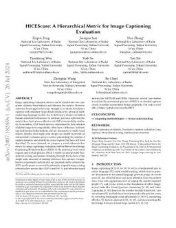 HICEScore: A Hierarchical Metric for Image Captioning Evaluation