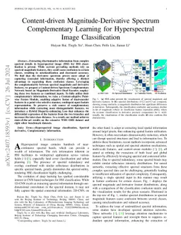 Content-driven Magnitude-Derivative Spectrum Complementary Learning for
  Hyperspectral Image Classification