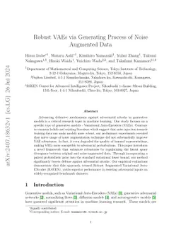 Robust VAEs via Generating Process of Noise Augmented Data