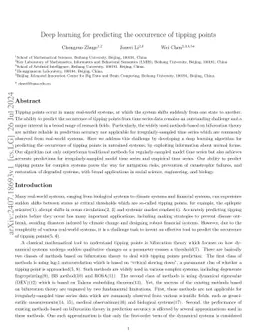 Deep learning for predicting the occurrence of tipping points