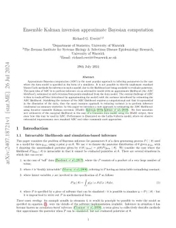 Ensemble Kalman inversion approximate Bayesian computation