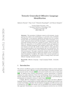 Towards Generalized Offensive Language Identification